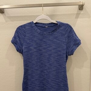 LULULEMON Blue Rulu Dress Go Where To Short Sleeve Women's